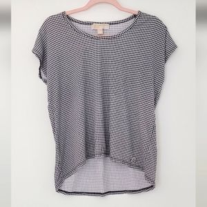 Michael Kors Gingham High-Low Tee